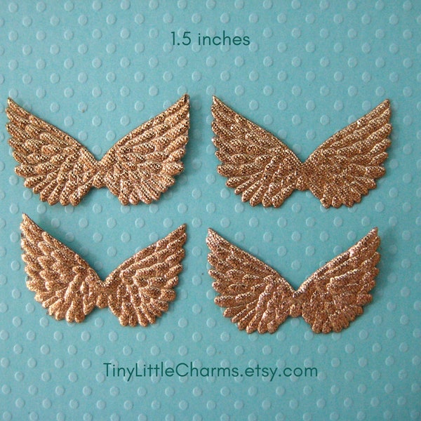 Small Angel Wings, GOLD Foiled, Fairy Wings for Scrapbooking, Crafting, Collage Altered Art, 1.5 inches, 12, 36 60 or 100 pieces