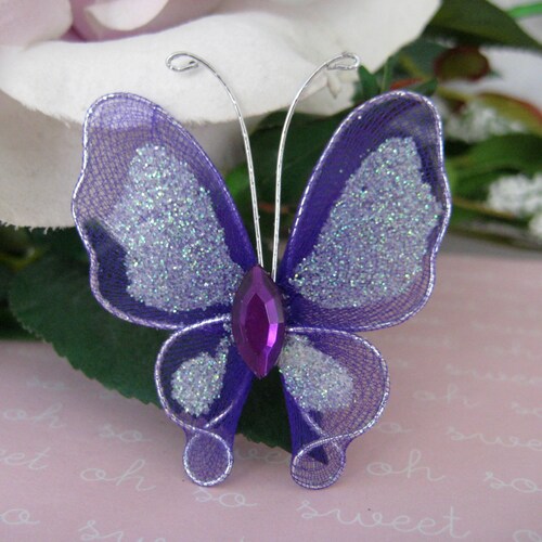 Lavender Purple Nylon Butterflies for Wedding Accessories Etsy