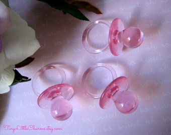 36 pcs Large Pink Pacifiers for Baby Shower, Games, Necklaces Favors, Napkin Ring Holders, Table Scatters, 2.50" H x 1.50" W