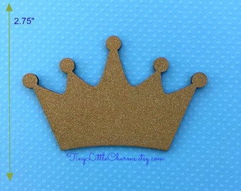 Large Gold Crown Wooden Baby Shower Favors, 4.75 Inches Crown Cut-outs, Party Favors, Royal-Themed Embellishment, Diaper Cake