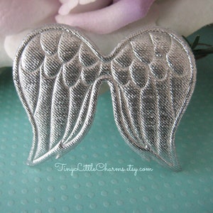 SILVER Angel Wings, Fairy Wings for Scrapbooking, Crafting, Collage Altered Art, 2.25 x 2 inches, 6, 12 or 36 pieces