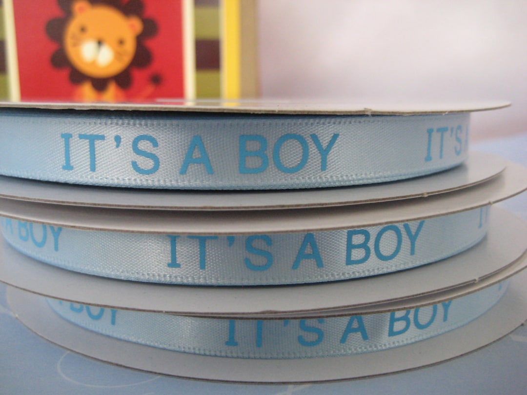 It's a Boy Single Faced Satin Ribbon Blue Baby Boy Ribbon Etsy