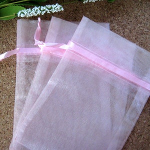 4&quot; x 6&quot;  Pink Organza Bags for Party Favors, Baby Shower Favors, Gift Bags, Saches, Wedding Favor, Jewelry, 10 pcs, 10 cm x 15 cm