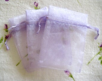 Set of 50 Lavender Sachets made with Turquoise Organza Bags 