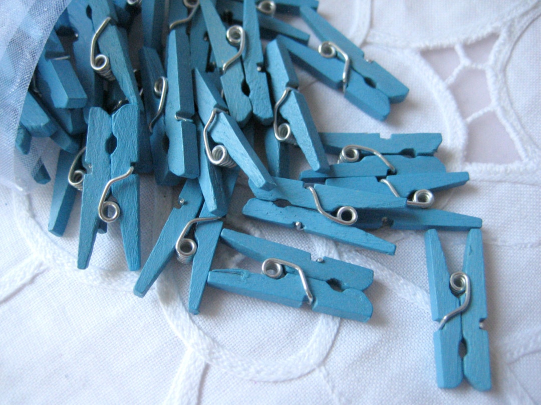 Mini Clothespins Turquoise (25 pieces)