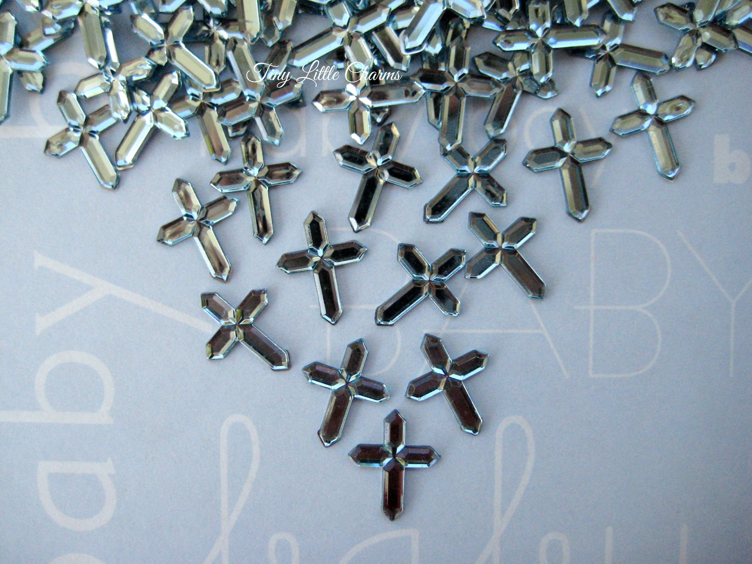 Cross Rhinestones for Baptism, Christening, Crafting, Pink, Blue ...