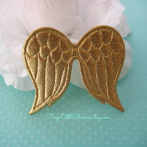 GOLD Angel Wings, Fairy Wings for Scrapbooking, Crafting, Collage Altered Art, Embellishment, 2.25&quot; x 2&quot;, 6, 12 or 36 pieces