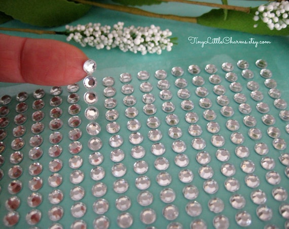 5 Mm CLEAR Self Adhesive Rhinestone Strips Circle Bling Stickers