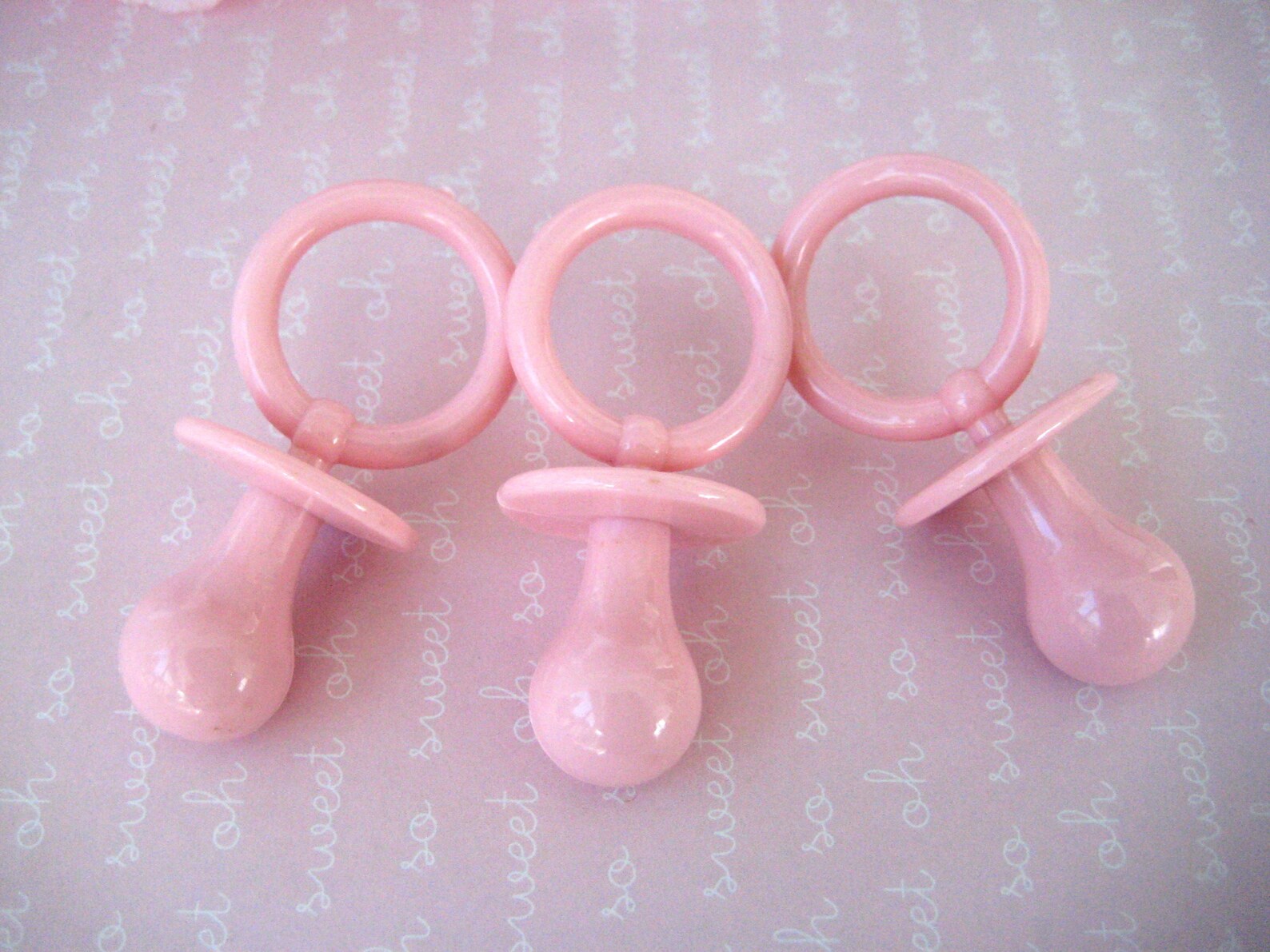 Pink Baby Shower Pacifiers for Baby Shower Games Necklaces Etsy