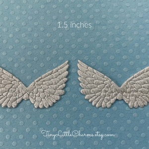 Small SILVER Angel Wings, Fairy Wings for Scrapbooking, Crafting, Collage Altered Art, Angel Invitations, 1.5&quot;, 12, 36, 60 or 100 pieces
