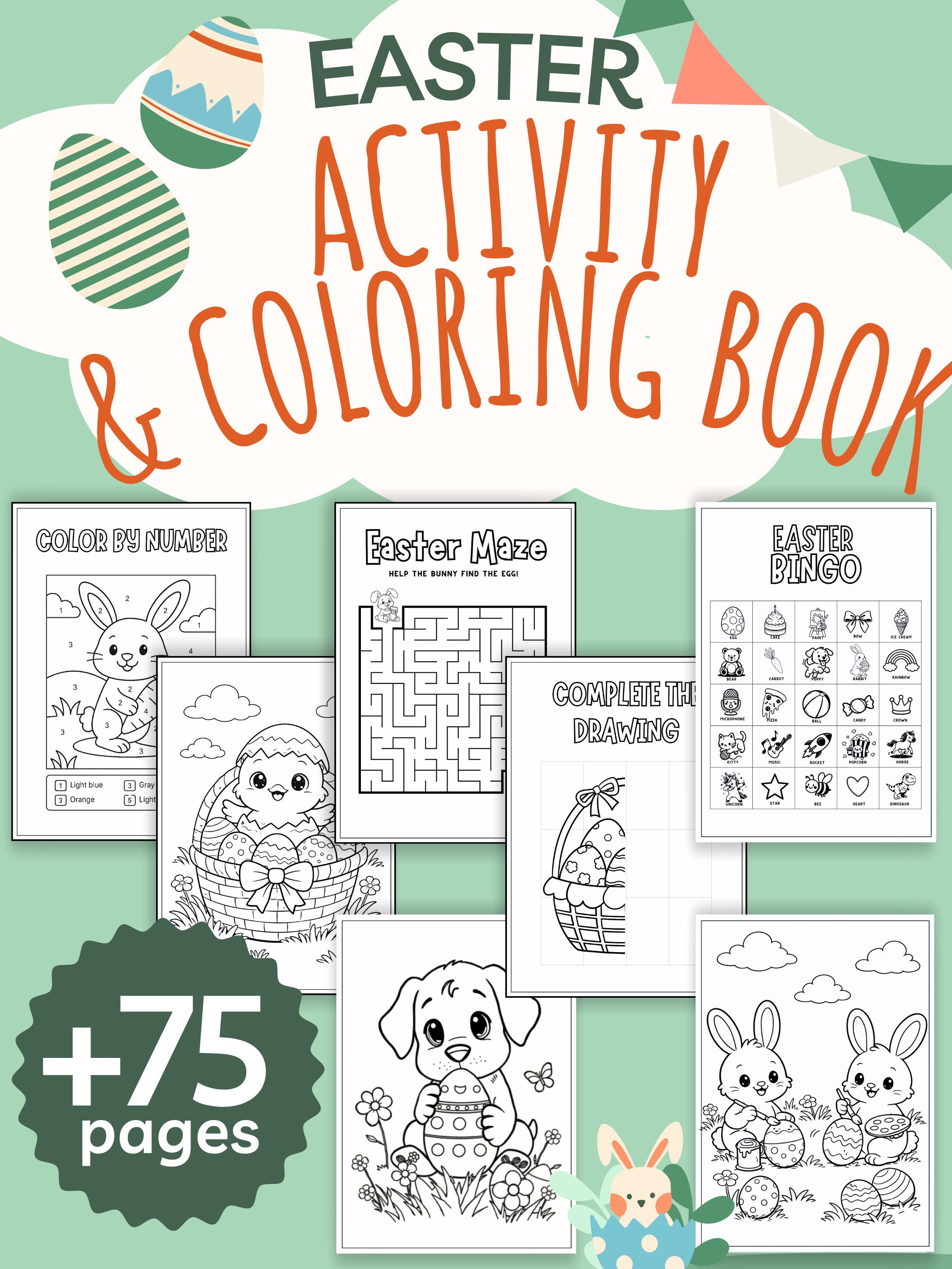 Easter Activity Pack Printable for Kids 75+ Page – Easter Activity Book ...