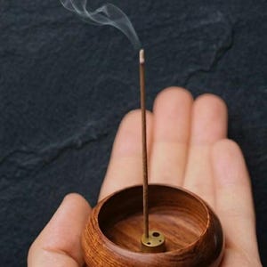 Wood Incense Burner – Ebony or Rosewood Incense Holder – Minimalist Zen Decor – Meditation Yoga Gift – Handmade Wooden Incense Stick Holder