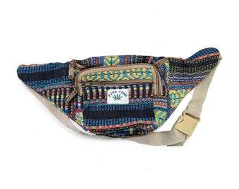 100% Natural Hemp Fanny Pack, Boho Belt Bag, Eco Friendly Waist Bag, Minimalist Sustainable Crossbody Bag, Bohemian everyday bag, handmade
