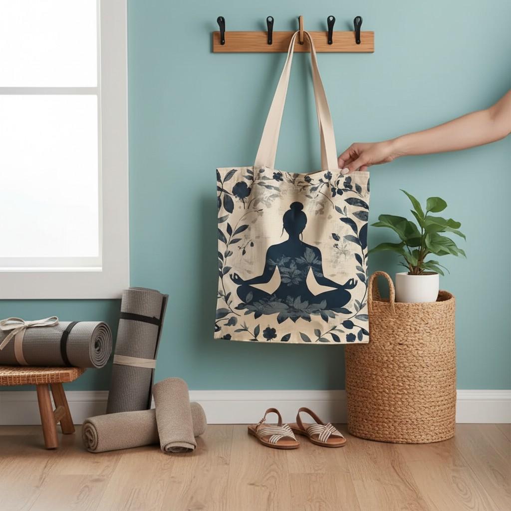 Sac De Yoga Kind Folk – Tote Bag En Toile Avec Imprimé Floral (neuf Avec étiquette)