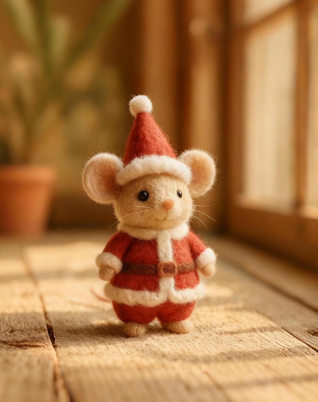 Handmade Wool Felt Mouse, Christmas Desk Decor, 3-inch Sculpture - Etsy