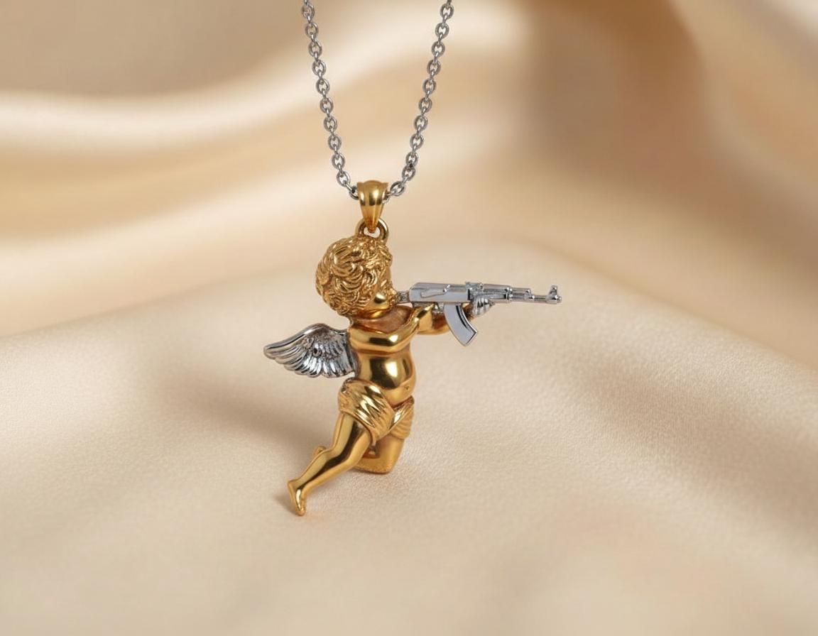 Pendentif Kalachnikov En Argent Massif 925 - Marque Saralinka, Neuf Avec étiquettes