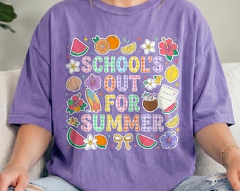 Comfort Colors® School Out For Summer Shirt, Teacher Last of School Tshirt, End of Year School Year Gifts, Summer Vacation Tee, Teacher Gift
