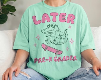Comfort Colors® Later Pre-K Grader Shirt - Cute Preschool Graduation Tee - Coquette Bow Alligator End of School Year T-Shirt