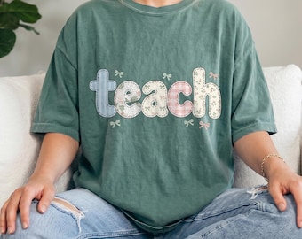 Comfort Colors® Floral Teach Shirt, In My Teacher Era Sweatshirt, School Teacher Shirt, Last Day Of School Tee, Teacher Life, Teaching Shirt