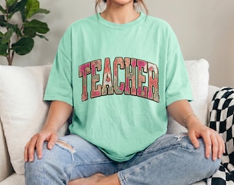 Comfort Colors® Teacher Flower Shirt, Boho Floral Shirt, Cute Teacher Shirt, Gift For Teacher, Wildflower Teacher Shirt,Teacher Appreciation