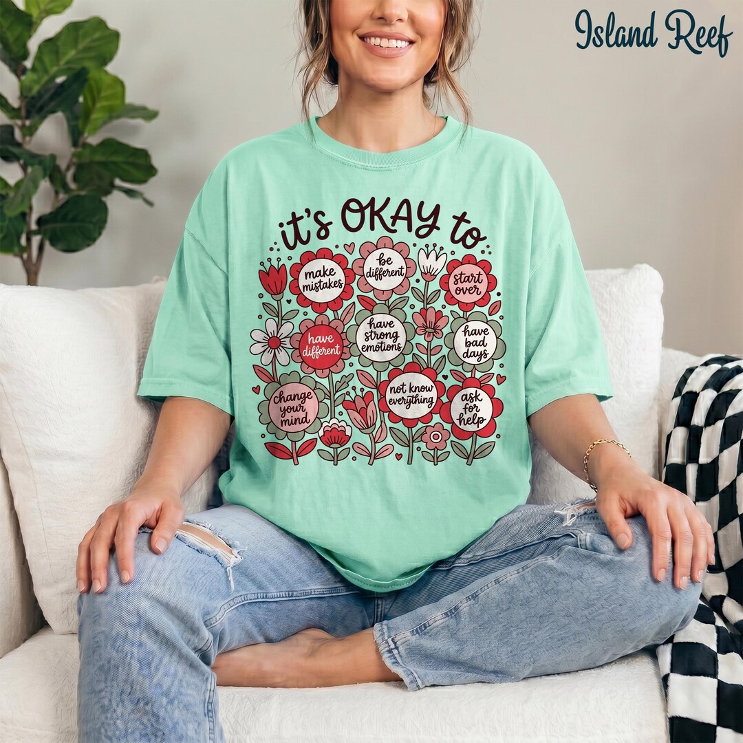 Comfort Colors® Mental Health Shirt Self Care Affirmations Tee, Teacher ...