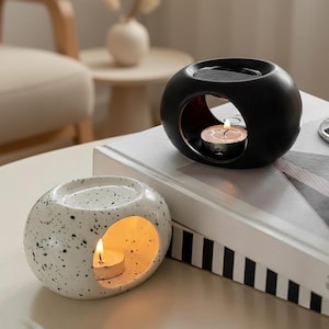 Ceramic Essential Oil Burner, Tealight Wax Warmer, Home Fragrance Diffuser Decor
