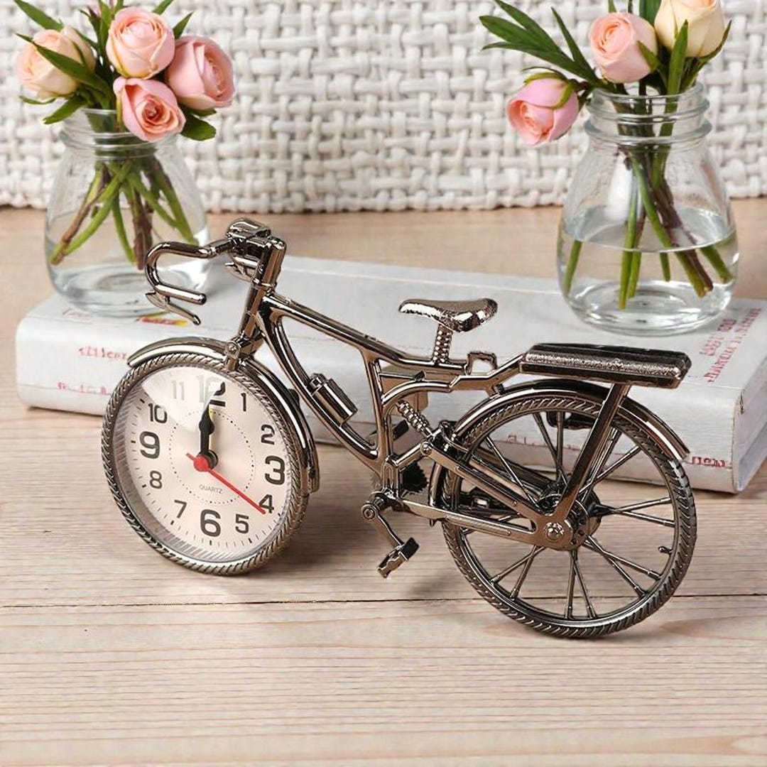 Vintage Bicycle Table Clock • Arabic Numeral Desk Clock • Creative Home ...
