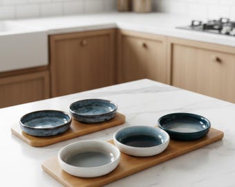 Plato de salsa de cerámica japonesa, plato pequeño redondo para salsa de soja