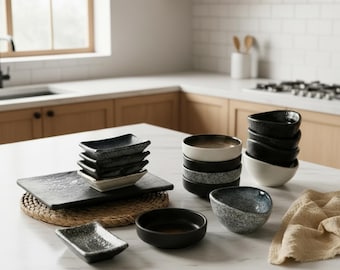 Plato de cerámica para condimentos de estilo japonés, plato para salsa de soja y vinagre