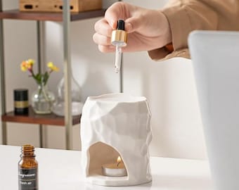 Quemador de aceites esenciales de cerámica nórdica, estufa de aromaterapia con velas de té, decoración minimalista para el hogar