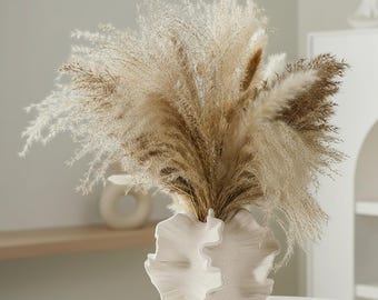 Jarrón de cerámica coral beige mate nórdico de mesa para decoración del hogar