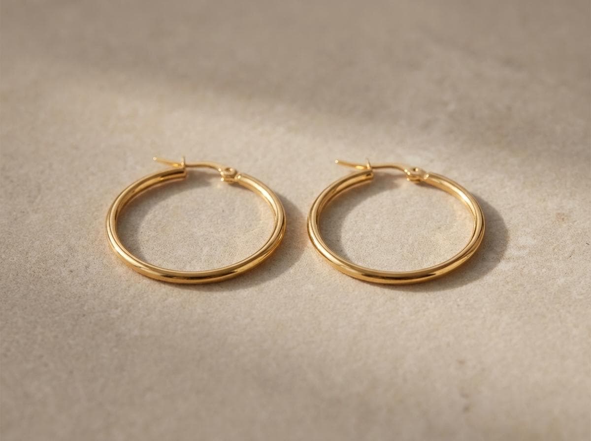 Gouden Oorbellen, Minimalistische Hoops van RVS, Tijdloze Oorbellen voor Elke Dag - Afbeelding 1
