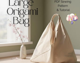 Large Origami Bag Sewing Pattern | Japanese Knot Tote Tutorial (PDF Download)