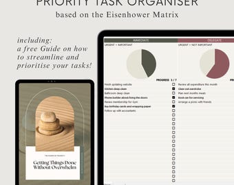 Excel-sjabloon Eisenhower-matrix | Prioritaire taakorganizer | 150 taken geautomatiseerd sorteren | Productiviteitsplanner | Direct downloaden