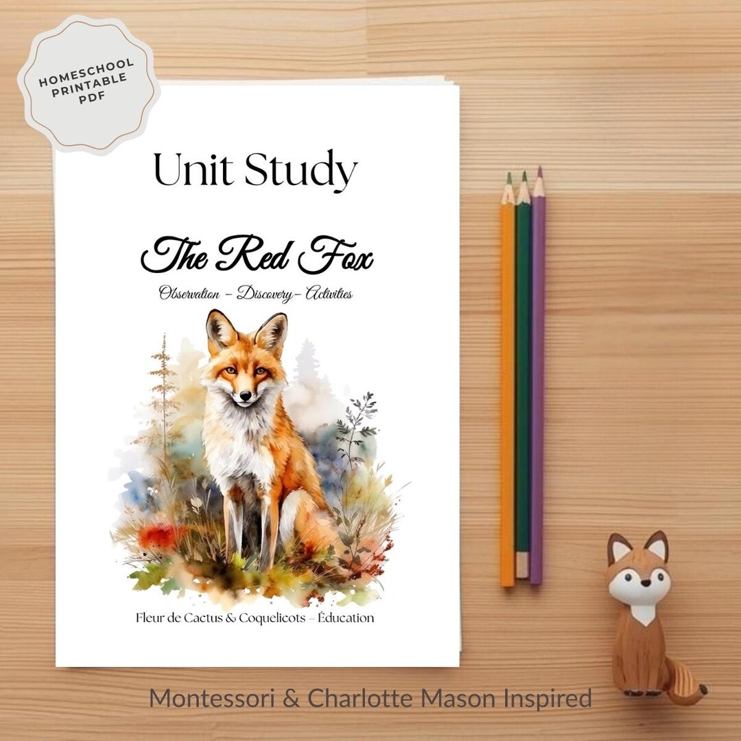 Fox Unit Study Printable for Homeschool | Red Fox Animal Study ...