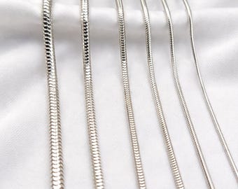 925 sterlingzilveren slangenketting, minimalistische ronde ketting, sierlijke zilveren sieraden, uniseks kettingcadeau