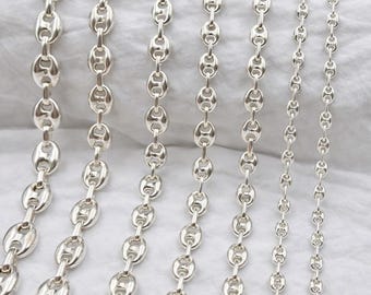 Handgemaakte 925 sterlingzilveren gepofte anker Mariner-ketting, minimale unisex sieraden, sierlijke gelaagdheid kettingcadeau