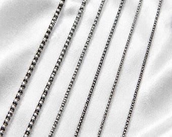 Collar de plata de ley 925 con cadena tipo palomitas de maíz, cadena minimalista de plata, joyería delicada para combinar, collar para uso diario, cadena de plata estilo boho.