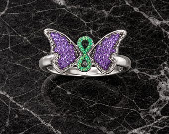 Verstelbare oneindige vlinderring, 925 sterlingzilveren vlinderring, ring van zirkoonsteen, elegante statement-sieraden, cadeau voor haar