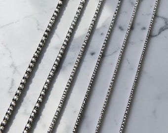 Collana a catena popcorn in argento sterling 925, catena in argento minimalista, gioiello delicato da indossare a strati, collana per tutti i giorni, catena in argento in stile boho