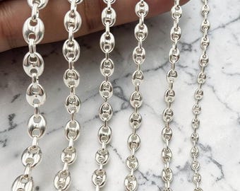 Collana a catena marinara con ancora a sbuffo in argento sterling 925, realizzata a mano, gioiello minimalista unisex, delicata collana da indossare a strati, ideale come regalo.