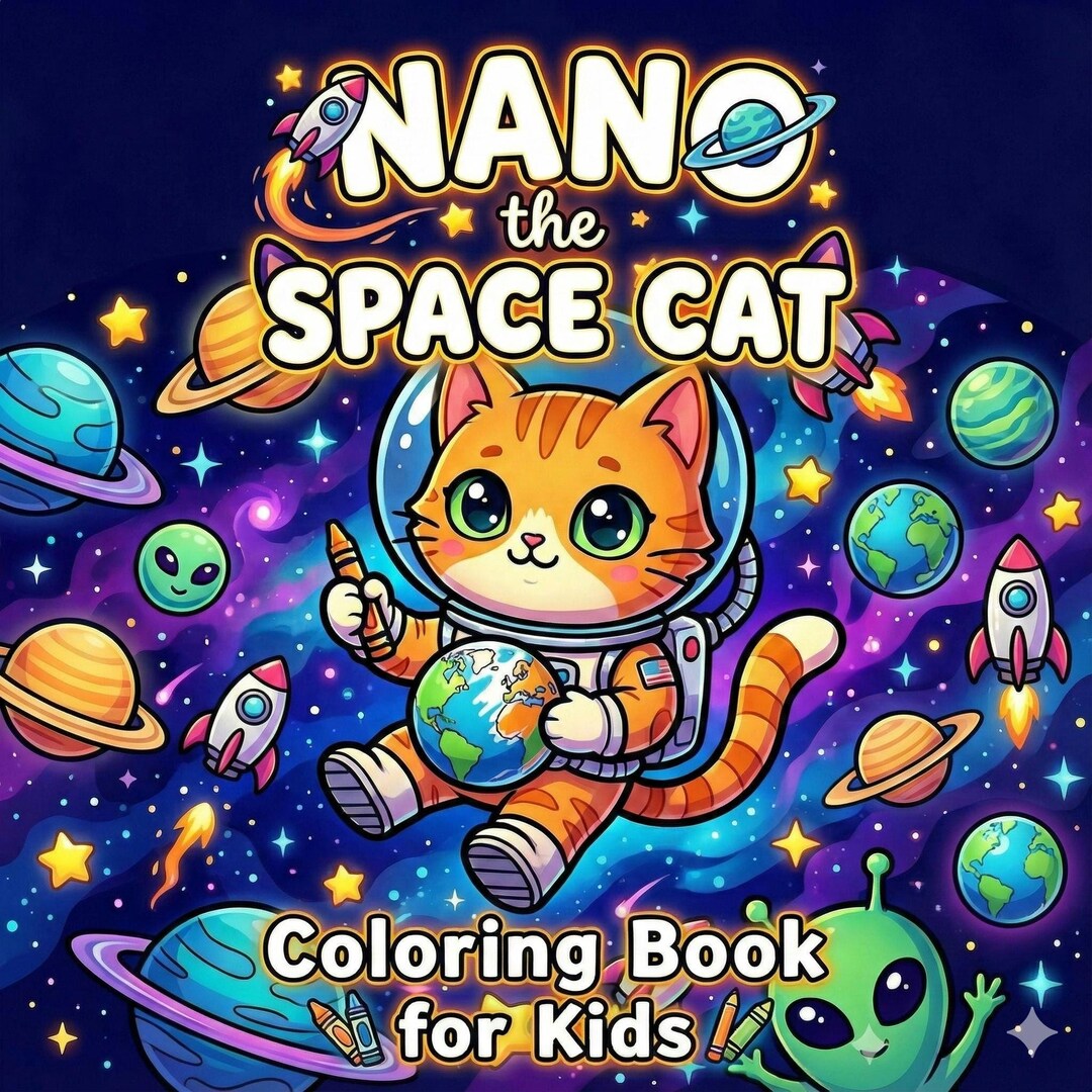 Space Cat Worksheet.pdf Astronaut Cat Space Coloring Book & Solar System Activities PDF - Etsy