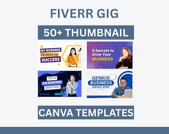 Fiverr Gig Thumbnail Image canva Templates for fiverr freelancer seller  | 50+ Fiverr thumbnails |Canva Editable Thumbnails (1280x769 px)