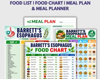 Barrett's Esophagus Diet Food Bundle Printable PDF | Barrett’s Esophagus  foods List |Barrett’s Esophagus  food Chart | Barrett’s Esophagus