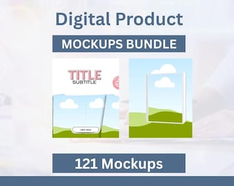 Digital products mockups for canva | Etsy Listing Mockup Bundle | Editable Canva Product Mockups | Digital Product Image Templates, PLR