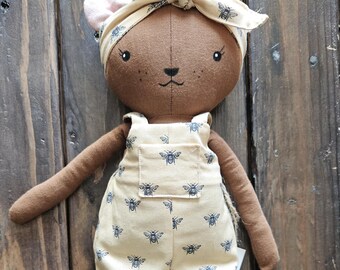 Bear doll, 15 inch stuffed fabric