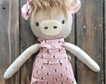 Highland Cow doll, 15 inch stuffed fabric
