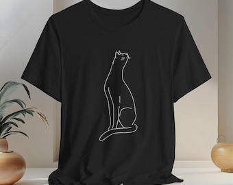 One Line Katzenzeichnung T-Shirt, Katzenmutter Shirt, Shirt für Katzenliebhaber, Katzenbesitzer T-Shirt, One Line Katzenzeichnung T-Shirt, Geschenk für Katzenmutter, lustiges Katzen T-Shirt