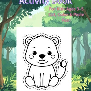Animal Cut and Paste Activity Book for Kids Ages 3–5 | Printable Scissor Skills, Coloring & Glue Fun