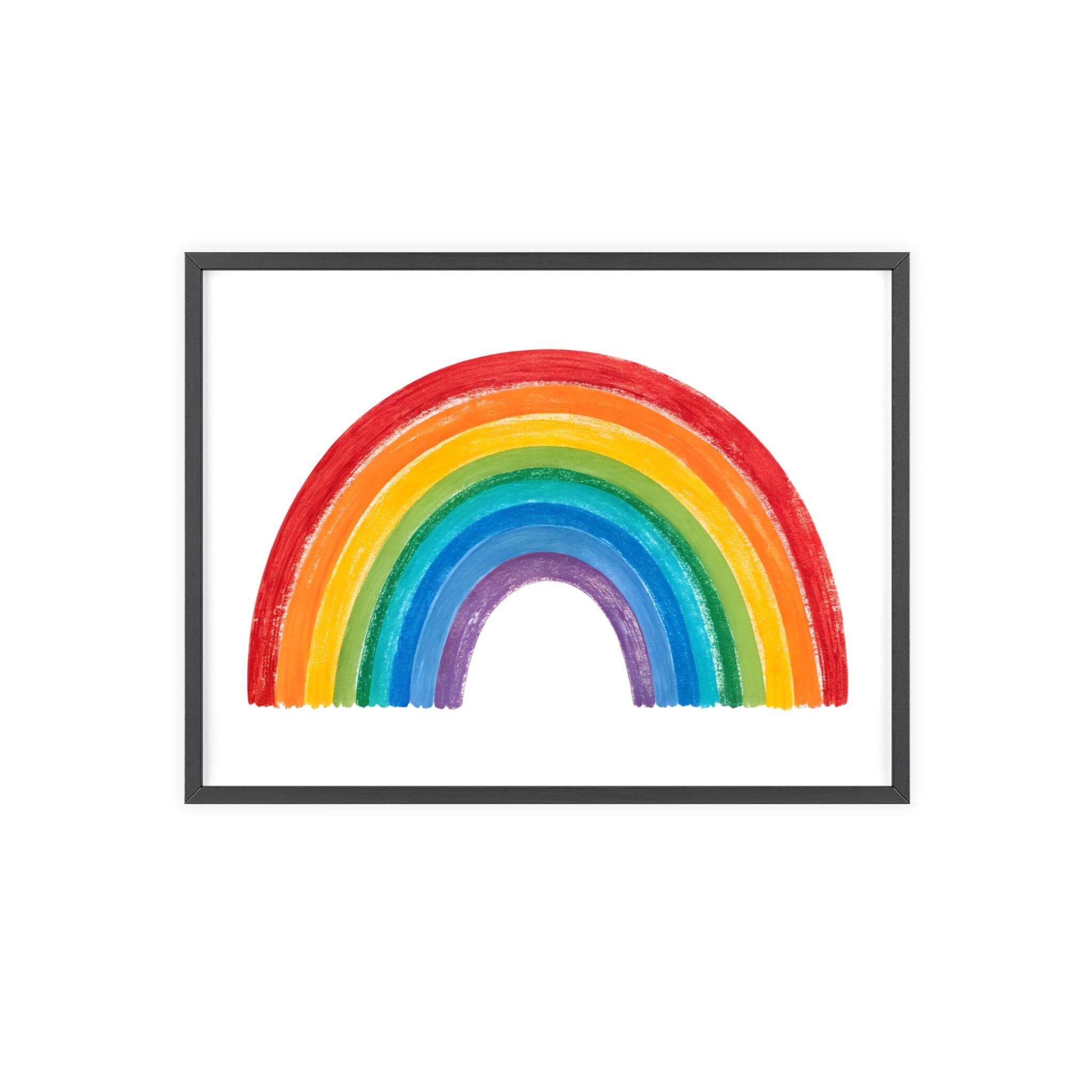 Rainbow Watercolor Art Print – Colorful Boho Wall Decor for Nursery ...